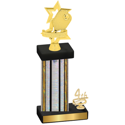 Accented Single Silver Glacier Fourth Place Pickleball Trophy