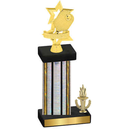 Accented Single Silver Glacier Victory Pickleball Trophy