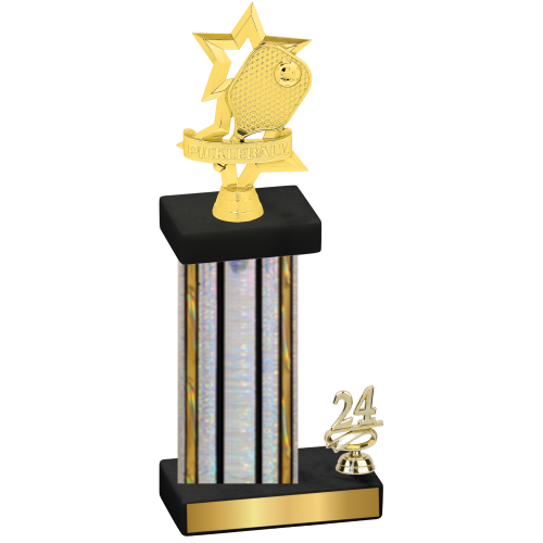 Accented Single Silver Glacier Year Pickleball Trophy