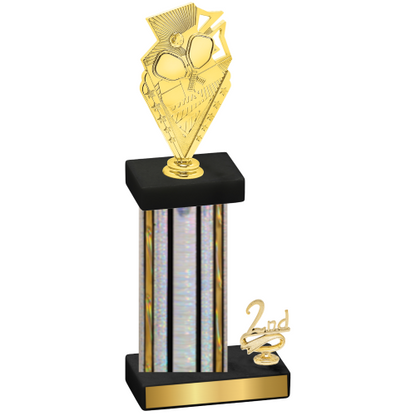 Accented Single Silver Glacier Second Place Pickleball Trophy