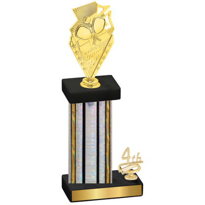 Accented Single Silver Glacier Fourth Place Pickleball Trophy