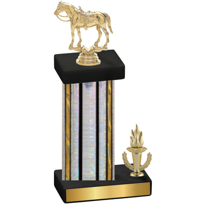 Accented Single Silver Glacier Victory Horses Trophy