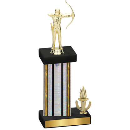 Accented Single Silver Glacier Victory Archery Trophy