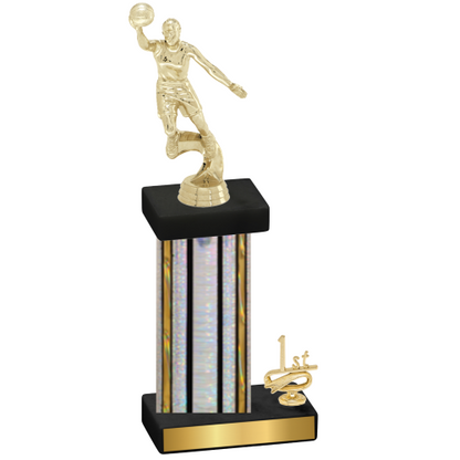 Accented Single Silver Glacier First Place Basketball Trophy