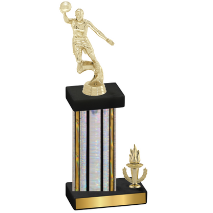 Accented Single Silver Glacier Victory Basketball Trophy