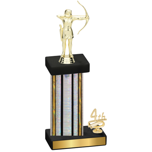 Accented Single Silver Glacier Fourth Place Archery Trophy