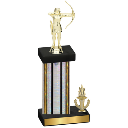 Accented Single Silver Glacier Victory Archery Trophy
