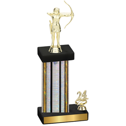 Accented Single Silver Glacier Year Archery Trophy