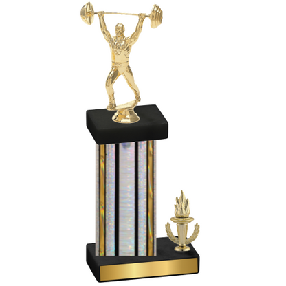 Accented Single Silver Glacier Victory Weights Trophy