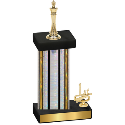 Accented Single Silver Glacier First Place Chess Trophy