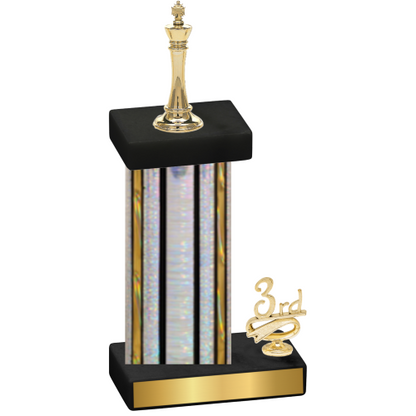 Accented Single Silver Glacier Third Place Chess Trophy