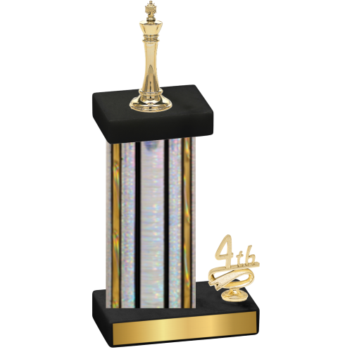 Accented Single Silver Glacier Fourth Place Chess Trophy