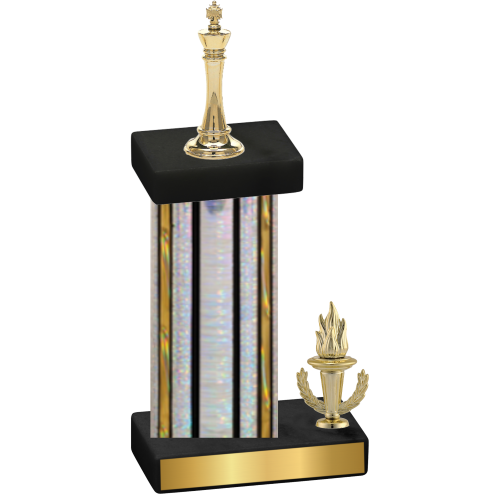 Accented Single Silver Glacier Victory Chess Trophy