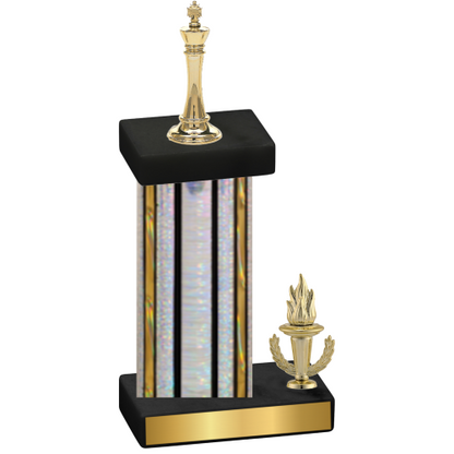 Accented Single Silver Glacier Victory Chess Trophy