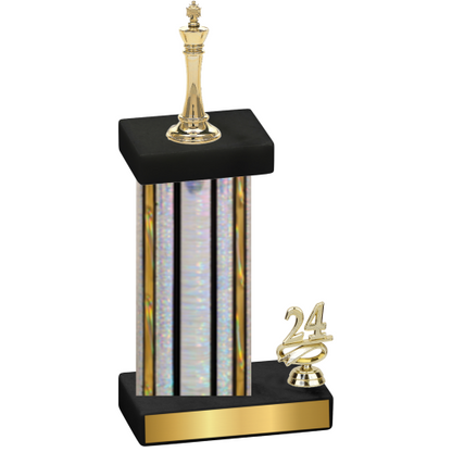 Accented Single Silver Glacier Year Chess Trophy