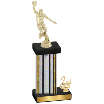 Accented Single Silver Glacier Second Place Basketball Trophy