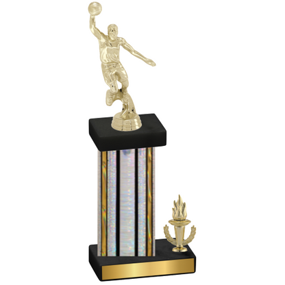 Accented Single Silver Glacier Victory Basketball Trophy