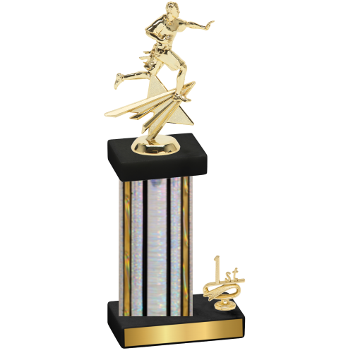 Accented Single Silver Glacier First Place Flag Football Trophy