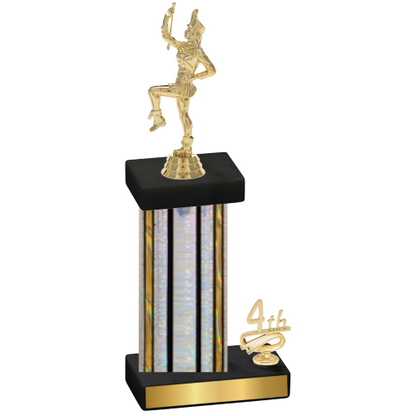 Accented Single Silver Glacier Fourth Place Majorette Trophy