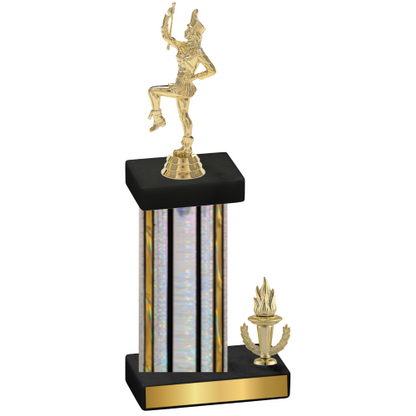 Accented Single Silver Glacier Victory Majorette Trophy