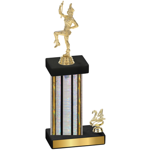 Accented Single Silver Glacier Year Majorette Trophy