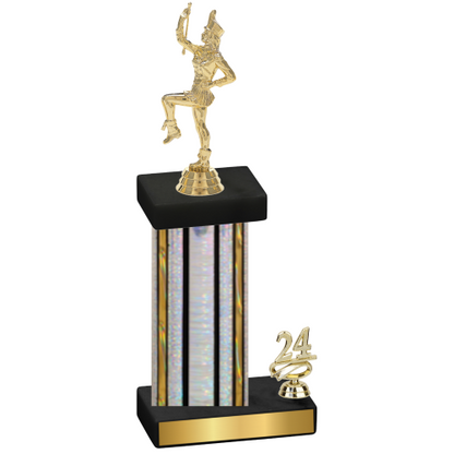 Accented Single Silver Glacier Year Majorette Trophy