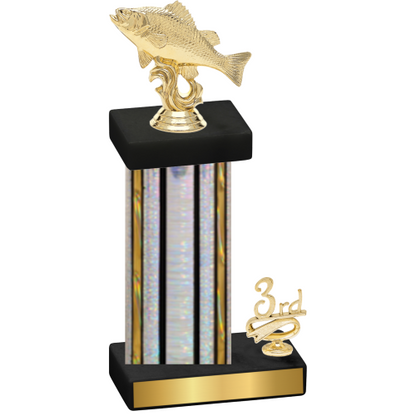 Accented Single Silver Glacier Third Place Fishing Trophy