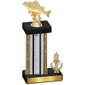 Accented Single Silver Glacier Victory Fishing Trophy