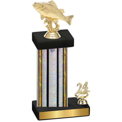 Accented Single Silver Glacier Year Fishing Trophy