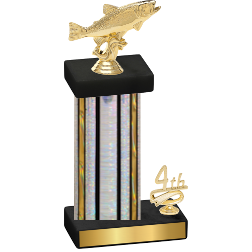 Accented Single Silver Glacier Fourth Place Fishing Trophy