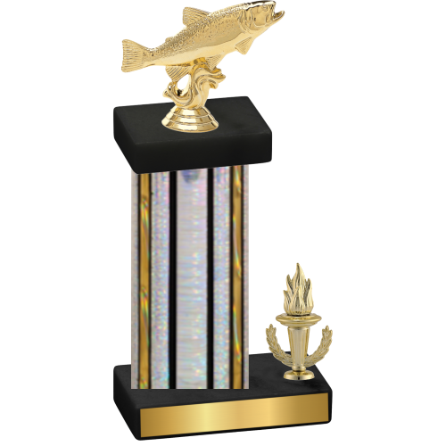 Accented Single Silver Glacier Victory Fishing Trophy