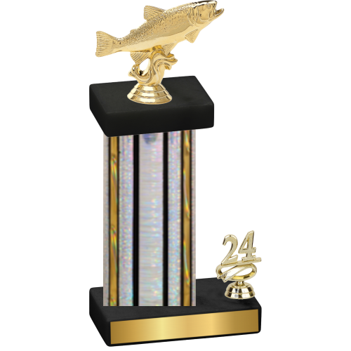 Accented Single Silver Glacier Year Fishing Trophy