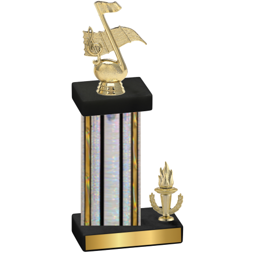 Accented Single Silver Glacier Victory Music Trophy