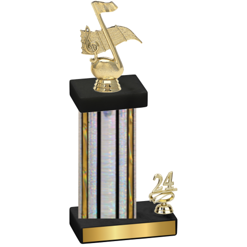 Accented Single Silver Glacier Year Music Trophy