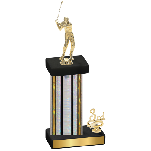 Accented Single Silver Glacier Third Place Golf Trophy