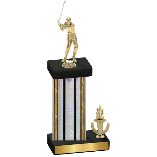 Accented Single Silver Glacier Victory Golf Trophy