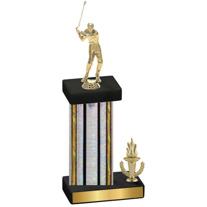 Accented Single Silver Glacier Victory Golf Trophy