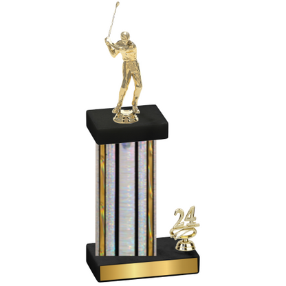 Accented Single Silver Glacier Year Golf Trophy
