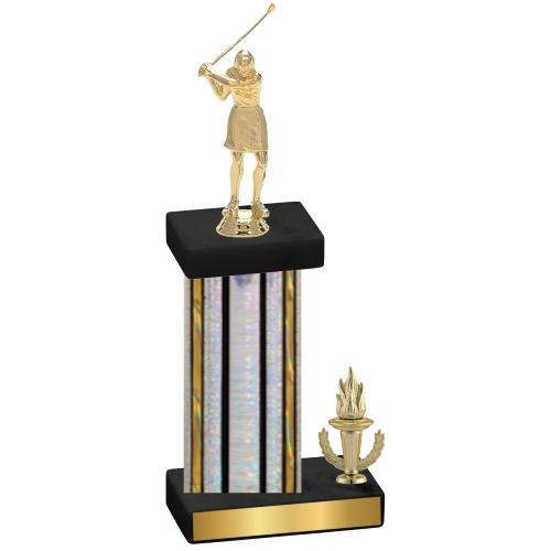 Accented Single Silver Glacier Victory Golf Trophy