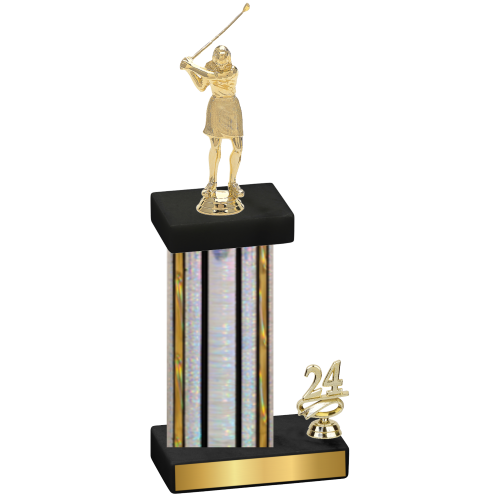 Accented Single Silver Glacier Year Golf Trophy