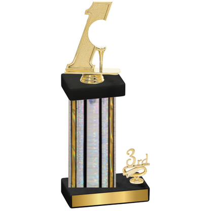 Accented Single Silver Glacier Third Place Golf Trophy