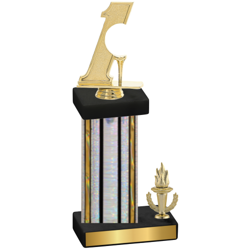 Accented Single Silver Glacier Victory Golf Trophy