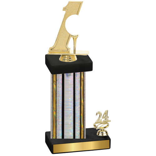 Accented Single Silver Glacier Year Golf Trophy