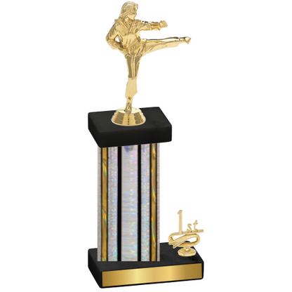 Accented Single Silver Glacier First Place Karate Trophy