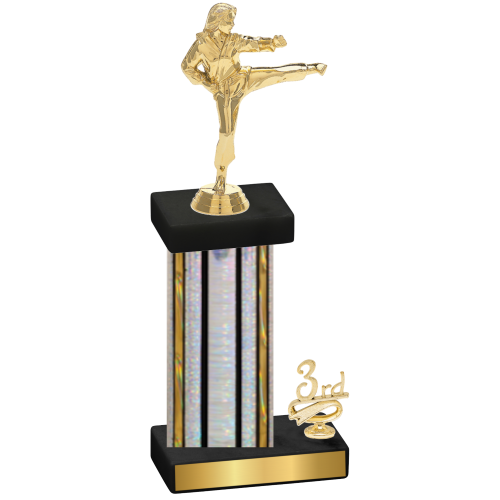 Accented Single Silver Glacier Third Place Karate Trophy