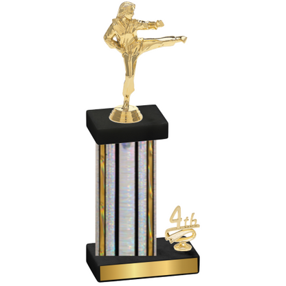 Accented Single Silver Glacier Fourth Place Karate Trophy