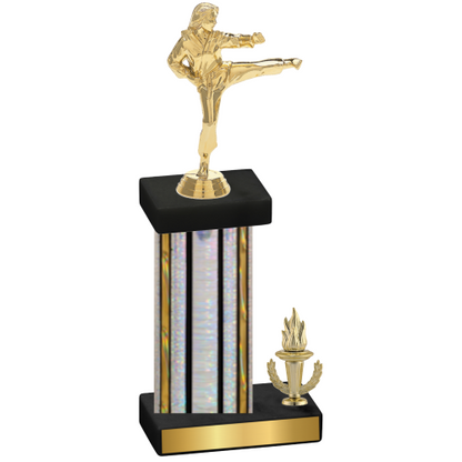 Accented Single Silver Glacier Victory Karate Trophy