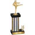 Accented Single Silver Glacier Year Karate Trophy