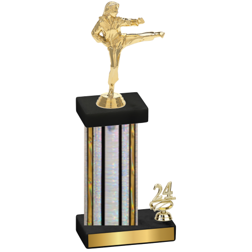 Accented Single Silver Glacier Year Karate Trophy