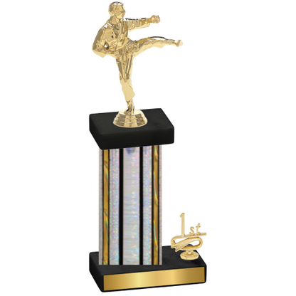 Accented Single Silver Glacier First Place Karate Trophy